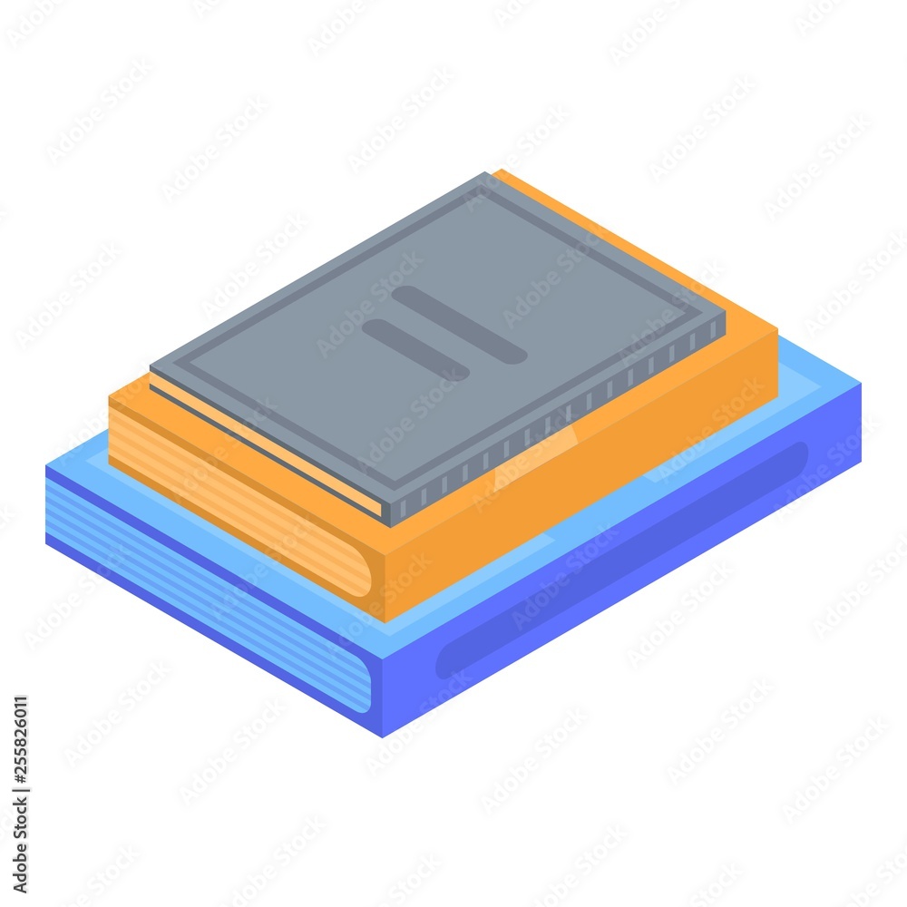 Poster stack of book icon. isometric of stack of book vector icon for web design isolated on white backgrou