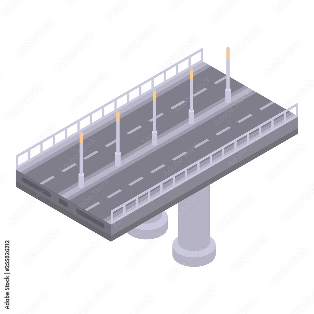 Poster autobahn bridge icon. isometric of autobahn bridge vector icon for web design isolated on white back