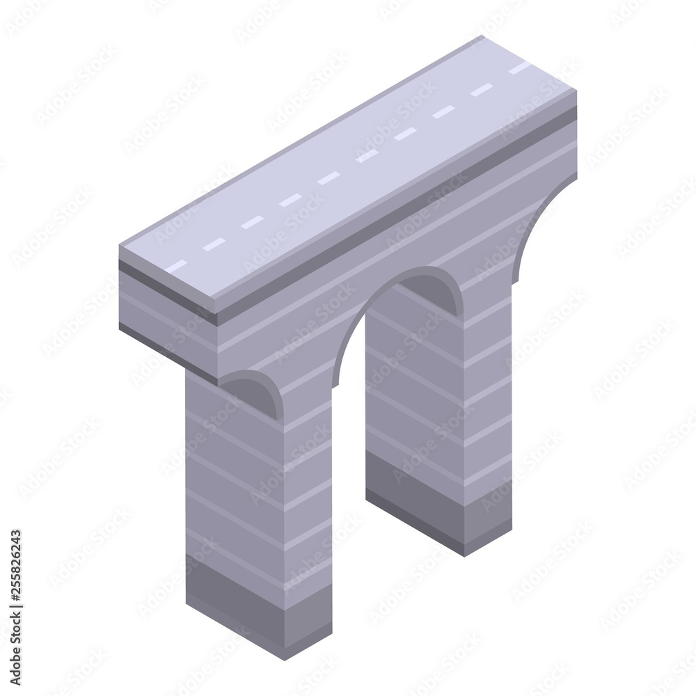 Poster river bridge icon. isometric of river bridge vector icon for web design isolated on white background