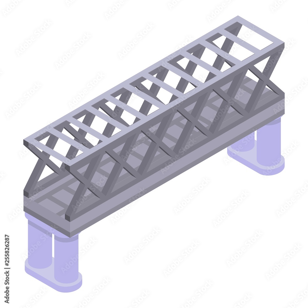 Poster railway bridge icon. isometric of railway bridge vector icon for web design isolated on white backgr