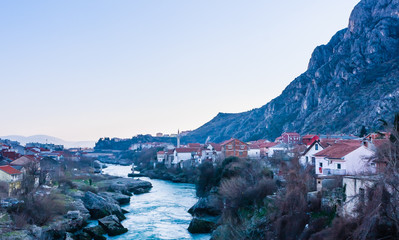 City of Mostar on the Neretva River, Bosnia-Herzegovina