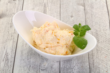 Curd with dry apricot