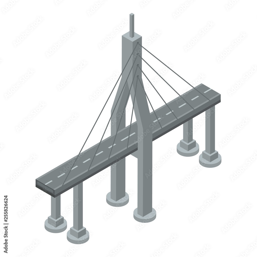 Aufkleber modern bridge icon. isometric of modern bridge vector icon for web design isolated on white backgrou