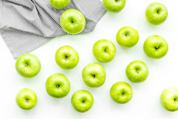 summer fruit pattern with apples on light background top view