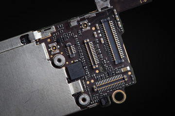 Smart phone components, circuit board of mobile cellphone, pcb, connectors.