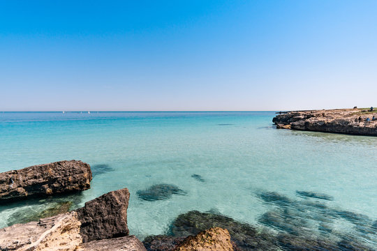 Beautiful beach in Monopoli - Metropolitan City of Bari and region of Apulia (Puglia). 