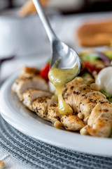 Diet and healthy mediterranean salad