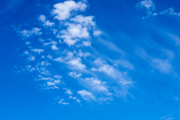 Fototapeta na wymiar cloud formations in the shiny blue sky