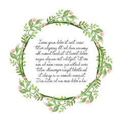 Frame leaf floral watercolour green vector background