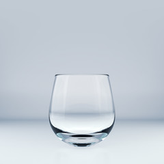 Realistic Template of an Empty Transparent Glass. 3D Illustration.