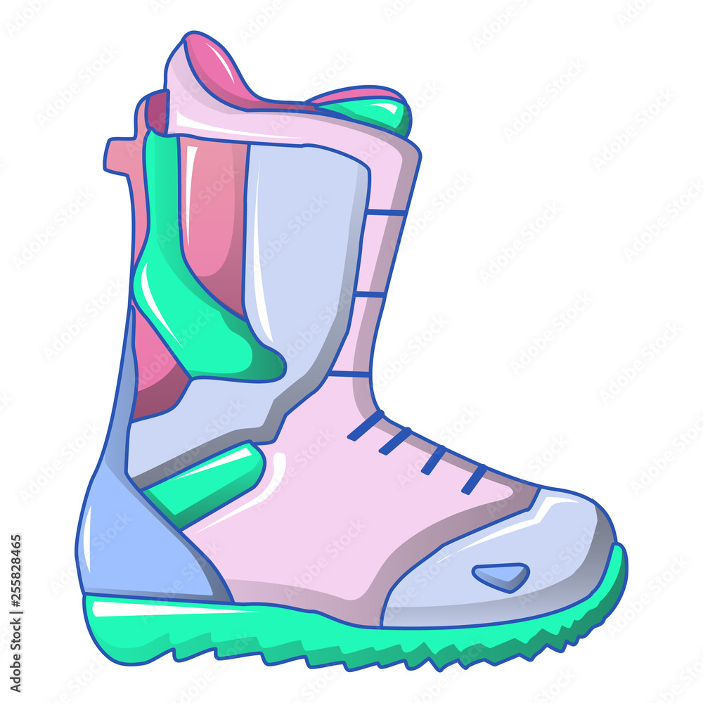 Poster ski boot icon. cartoon of ski boot vector icon for web design isolated on white background