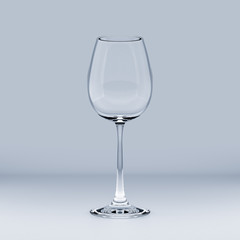 Realistic Template of an Empty Transparent Glass. 3D Illustration.