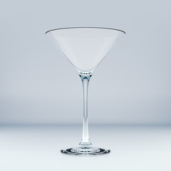 Realistic Template of an Empty Transparent Glass. 3D Illustration.