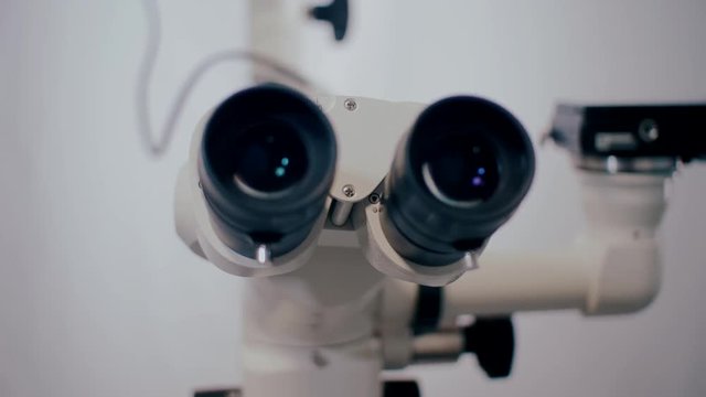 picture of an operating microscope in a laboratory. Medical Optical Device