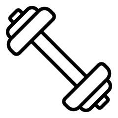 Metal barbell icon. Outline metal barbell vector icon for web design isolated on white background