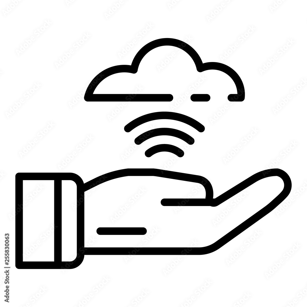 Poster cloud nfc icon. outline cloud nfc vector icon for web design isolated on white background