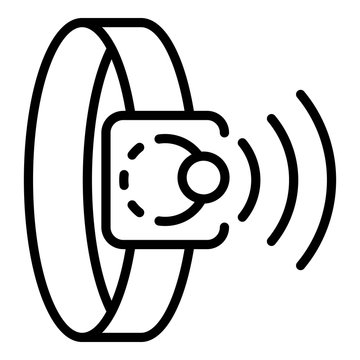 Nfc bracelet icon. Outline nfc bracelet vector icon for web design isolated on white background