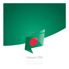 New abstract Bangladesh flag origami green background vector