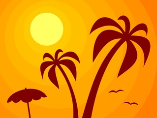 Sun and Palm Trees