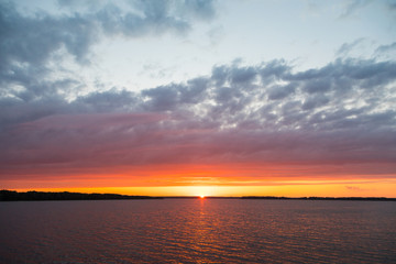 sunset on the lake