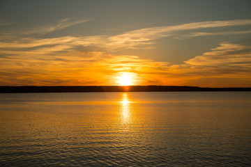 sunset on the lake