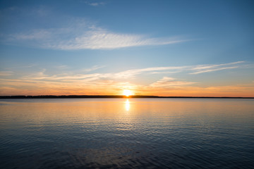 sunset on the lake
