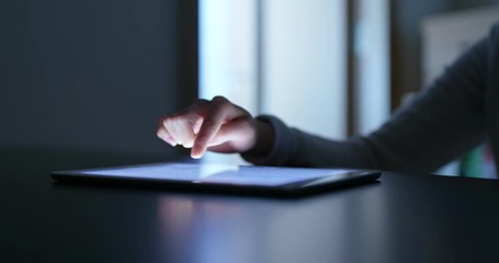 Woman use of tablet computer
