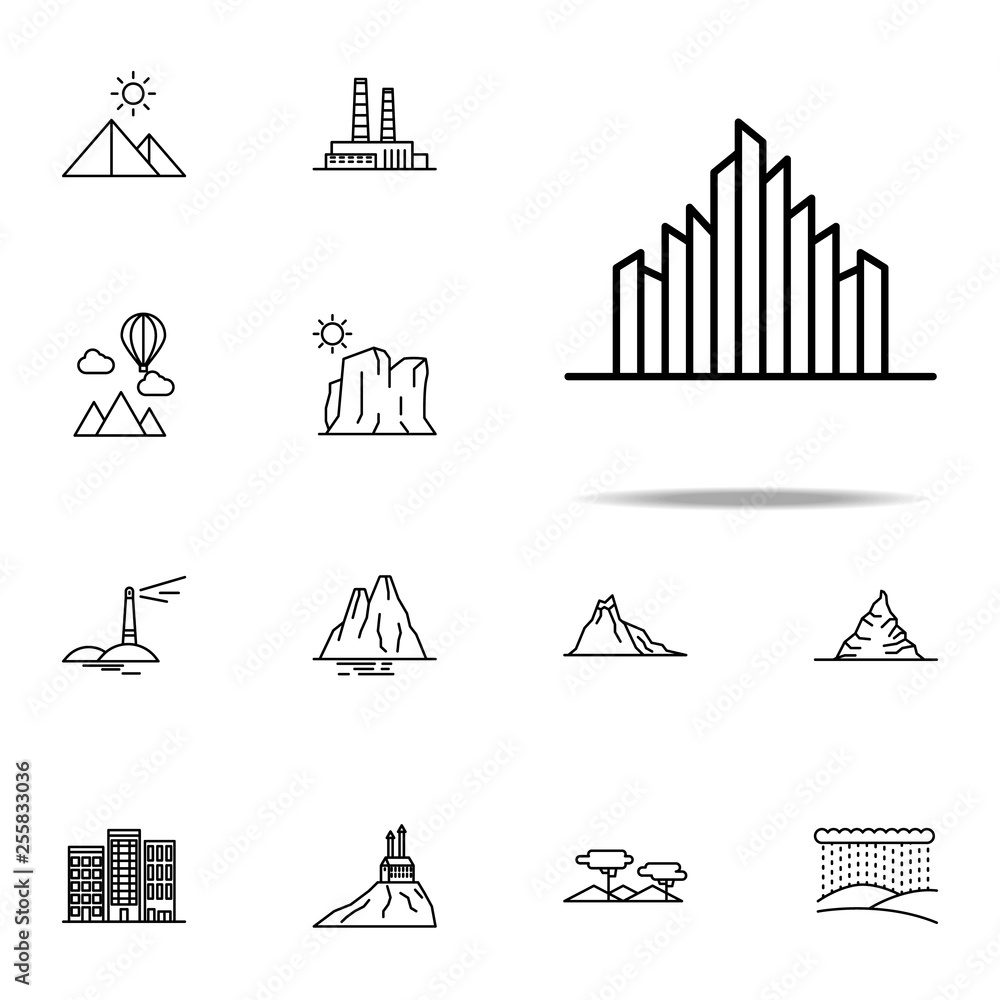 Aufkleber cliffs icon. landspace icons universal set for web and mobile