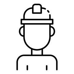 Carpenter man icon. Outline carpenter man vector icon for web design isolated on white background
