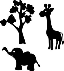 Wild animals stencils