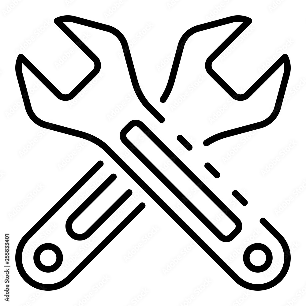 Poster Carpenter key icon. Outline carpenter key vector icon for web design isolated on white background
