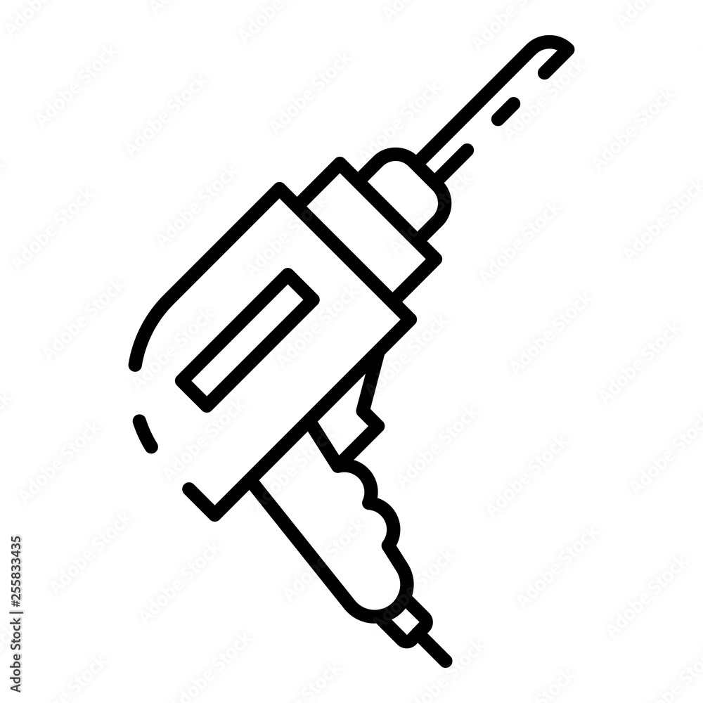 Poster drill machine icon. outline drill machine vector icon for web design isolated on white background