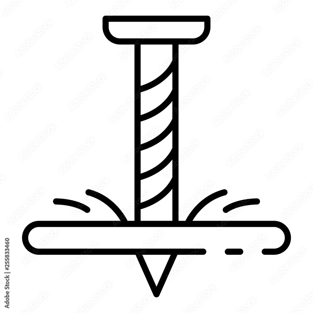 Poster self-tapping screw icon. outline self-tapping screw vector icon for web design isolated on white bac