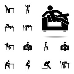 chair, lazy, man icon. Man Sitting On icons universal set for web and mobile