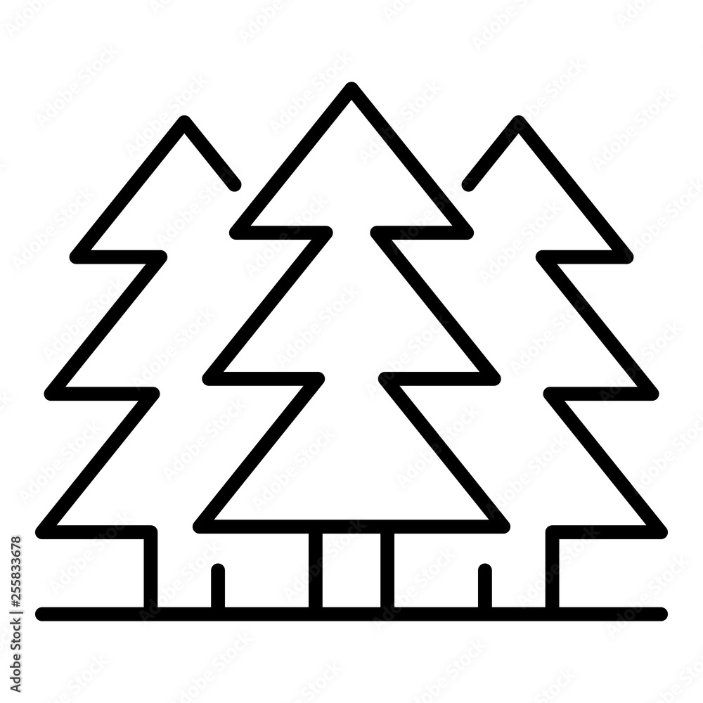 Fototapete fir tree forest icon. outline fir tree forest vector icon for web design isolated on white backgroun