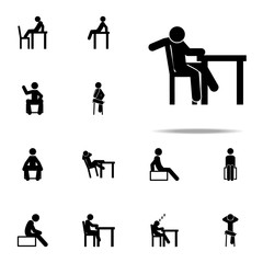 man, lazy icon. Man Sitting On icons universal set for web and mobile