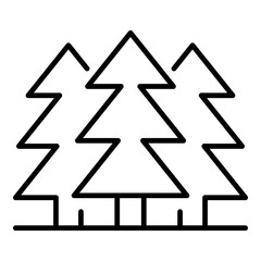 Fir tree forest icon. Outline fir tree forest vector icon for web design isolated on white background