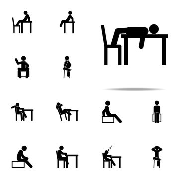 lying, man icon. Man Sitting On icons universal set for web and mobile