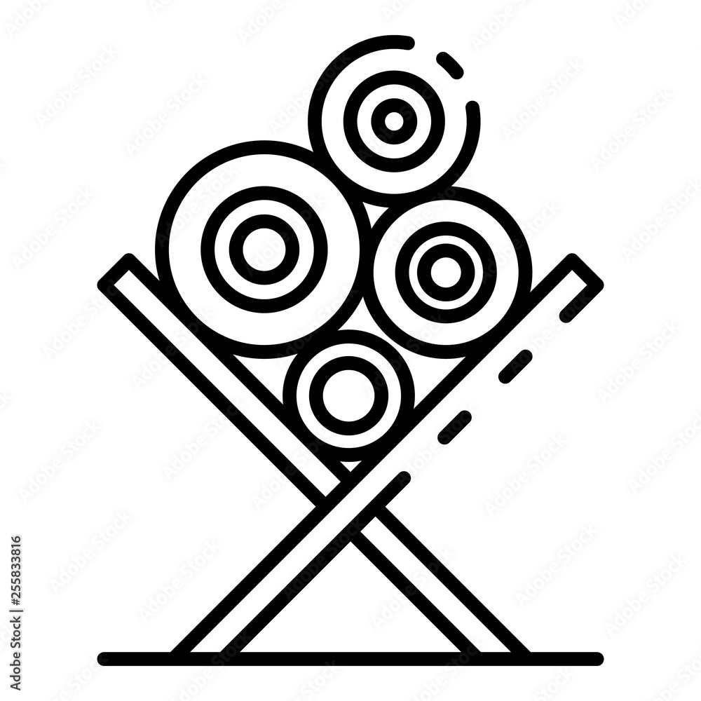 Poster stack of wood bars icon. outline stack of wood bars vector icon for web design isolated on white bac