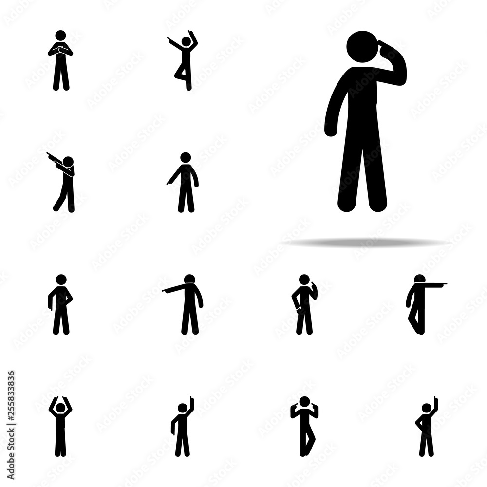 Poster man brain, head icon. man pointing finger icons universal set for web and mobile