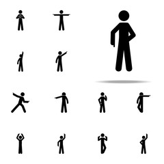 man down, show icon. Man Pointing Finger icons universal set for web and mobile