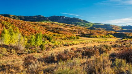 Autumn on back county roads in Colorado near Ridgway - County Road 12 - Rocky Mountains