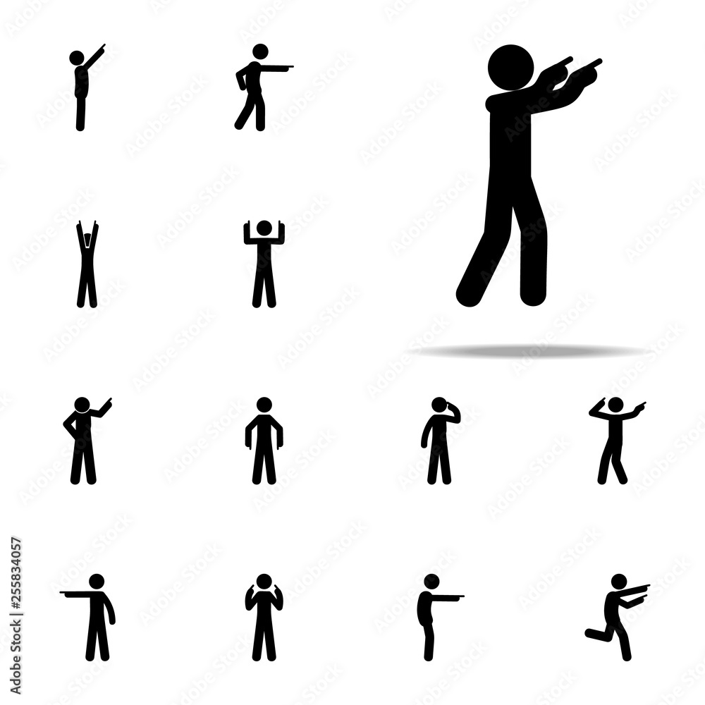 Poster man, agree icon. man pointing finger icons universal set for web and mobile