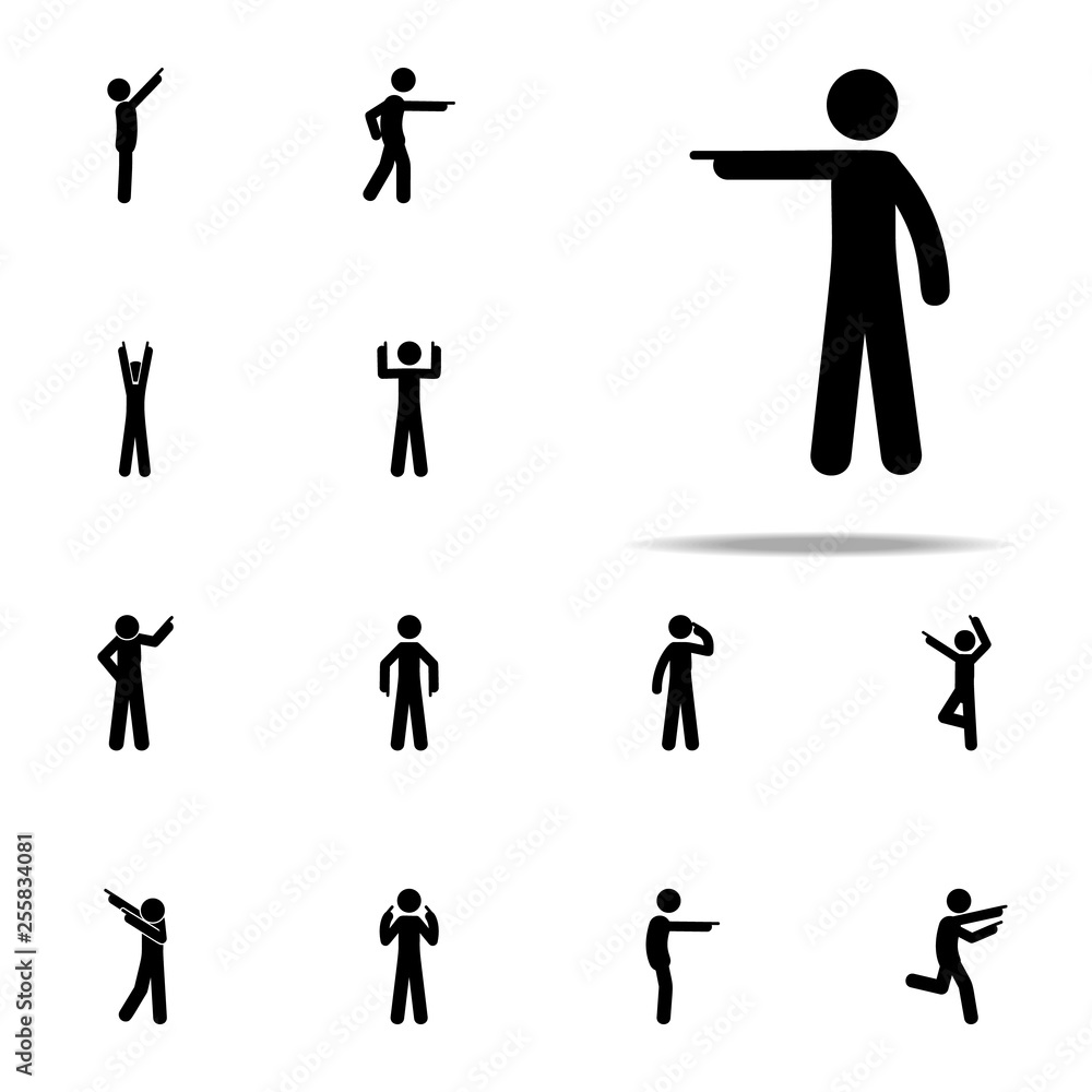 Aufkleber man finger icon. man pointing finger icons universal set for web and mobile