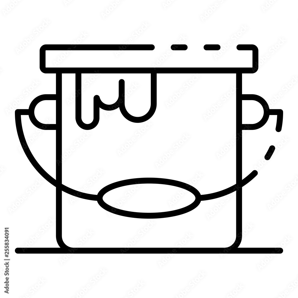 Poster paint bucket icon. outline paint bucket vector icon for web design isolated on white background