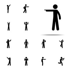 man finger icon. Man Pointing Finger icons universal set for web and mobile