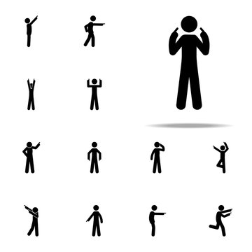 man myself, finger icon. Man Pointing Finger icons universal set for web and mobile