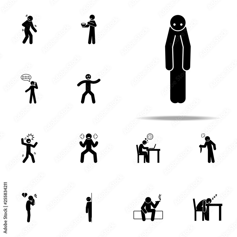 Poster alone, man icon. negative character icons universal set for web and mobile