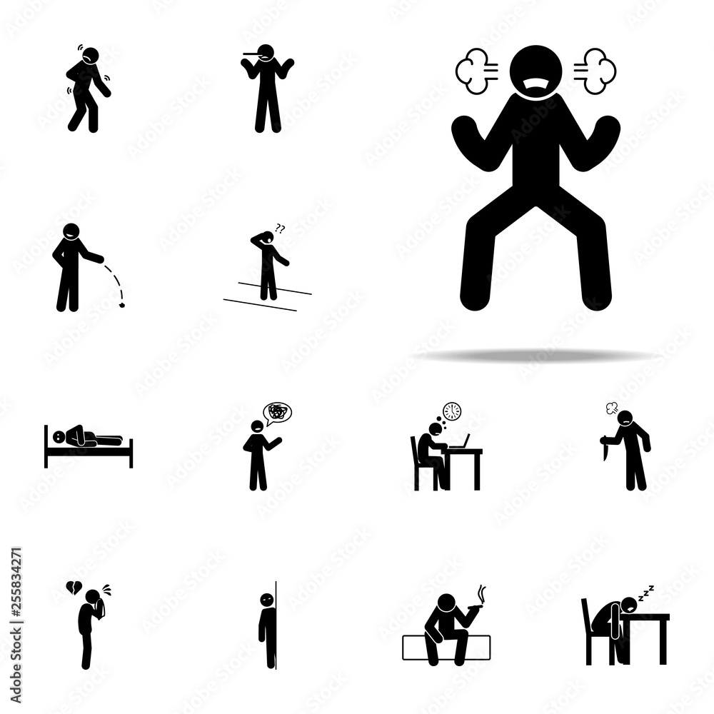 Aufkleber evil, man icon. negative character icons universal set for web and mobile