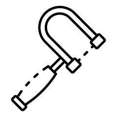 Metal hand saw icon. Outline metal hand saw vector icon for web design isolated on white background